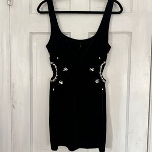 Zara Black Mini Dress with Embellishments